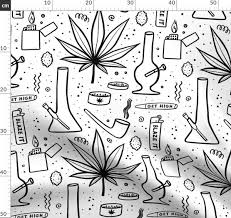 What more is there to say about this weed wallpaper. Medium Scale Black And White Weed Spoonflower