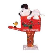 This christmas yard art would be a splendid addition to any outdoor holiday decorations, features charlie and snoopy caroling to all that will listen. Productworks Productworks 36 Inch Pre Lit Peanuts Snoopy On The Mailbox Animated Christmas Yard Decoration 105 Lights