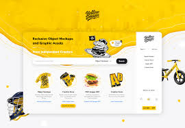 Download Yellow Images Mockup Projects Photos Videos Logos Illustrations And Branding On Behance PSD Mockup Templates