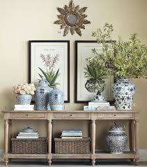 Black Frames On Botanicals In Pretty Display Entryway Console Table Decor Home Decor