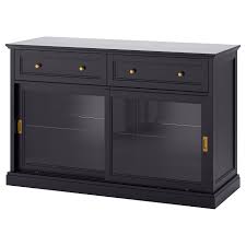 Très solide ,très stable ;les portes ,charnières, pieds impeccables. Malsjo Sideboard Basic Unit Black Stained 145x92 Cm Ikea