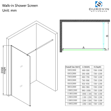 While you can see standard shower sizes as small as 32″ x 32″, most people would feel comfortable in a 48″ x 36″ size shower. Wetroom Walk In Shower Screen 8mm Toughened Safety Glass Fully Frosted Design Durovin Bathrooms Uk