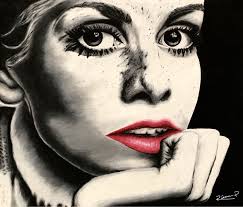 Black And White Red Lipstick Art Twiggy In Black And White Oil Pastel With A Pop Of Red Lipstick Twiggy Oilpastel Art Artist Redlipstick Art Drawings Sketches Oil Pastel Newspaper Art