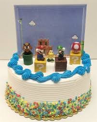 Combine cake mix, buttermilk, vegetable oil, and eggs in an electric mixer. Super Mario Brothers Game Scene Birthay Cake Topper Featuring 2 Quot Figures Of Mario Luigi Mushroom Goomba Koopa Mario Cake Mario Bros Cake Cake Supplies