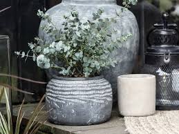 6 inch plant flower pots indoor plastic planters with drainage hole set of 6 modern planting pots great for plants, herbs, african violets, foliage plants, crafts home decorations (white). Cache Pot Ciment Cleopatra Ib Laursen 13104 18