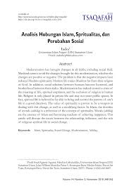 Check spelling or type a new query. Pdf Analisis Hubungan Islam Spritualitas Dan Perubahan Sosial