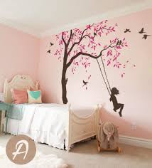Tree Decal With Swings And Birds Large Nursery Tree Vinyl Wall Art Wall Mural Sticker Kids Room Decor Nature Tree Wall Tattoo Am029 In 2020 Kid Room Decor Wall Painting Decor