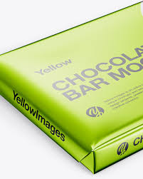 Download Glossy Metallic Chocolate Bar Mockup Halfside View High Angle Shot In Packaging Mockups On Yellow Images Object Mockups PSD Mockup Templates