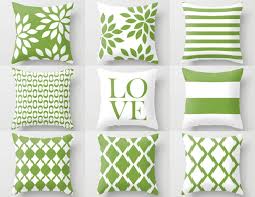 Green White Pillow Cover Rosemary Green Accent Pillows Cushion Cover Decorative Pillows Pillow Cover Design Green Pillows Green Accent Pillow