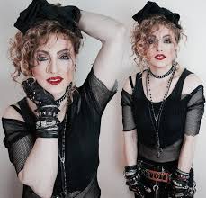 80er Mottoparty Outfit Madonna Netzbluse Schwarz Oberteil 80er Jahre Kostum 80er Outfit 80er Kostum