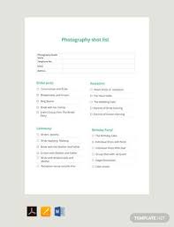 Maybe you would like to learn more about one of these? 7 Photography Shot List Templates Word Pdf Psd Free Premium Templates