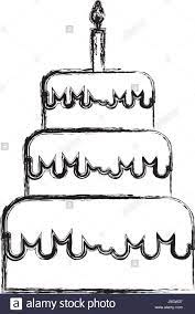 Between the first two marks, draw two more marks that are close to each other. 32 Awesome Image Of Birthday Cake Drawing Entitlementtrap Com Cake Drawing Cartoon Birthday Cake Cake Sketch