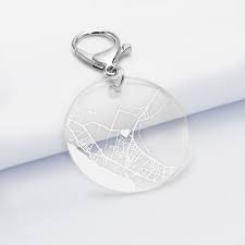Porte Cles Grave Geo Map Personnalise Acrylique Medaille 50 Mm Ronde Porte Cle Grave Porte Cle Porte Cle Personnalise