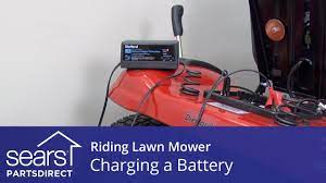 You can jump start a riding mower with a car, most mowers operate a 12 volt system. Charging A Riding Lawn Mower Battery Youtube
