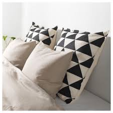 Johanne Kuddfodral Natur Svart 65x65 Cm Ikea Cushions Ikea Large Cushion Covers Cushion Cover