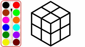 Colour online using our colouring pallet and download your coloured page by clicking save click on the range of colours on the bottom left and go nuts!! How To Draw Toy Rubik S Cube Coloring Pages For Kids Learn Drawing Youtube