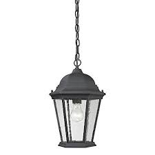 Titan Lighting Outdoor Pendant In Matte Textured Black The Home Depot Canada Lantern Pendant Lighting Clear Glass Pendant Light Outdoor Hanging Lights