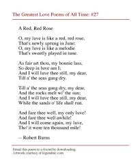 Red Red Rose Robert Burns Great Love Poems Best Poems Love Poems
