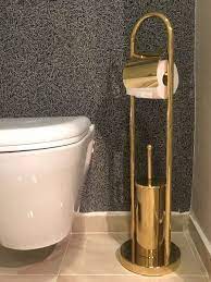 Gold Polished Toilet Brush And Paper Holder Set Free Standing Hotel Restaurant Bathroom Id Free Standing Toilet Paper Holder Toilet Brush Bathroom And Toilet