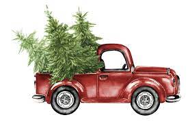 Classic Truck With Christmas Tree Christmas Tree Truck Christmas Tree Drawing Christmas Paintings