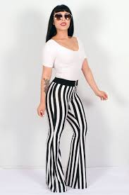 Black And White Striped Bell Bottom Jeans Black And White Stripe Bell Bottom Pants By Spanishthreads On Etsy 50 00 Bell Bottom Pants Bell Bottoms Velvet Leggings