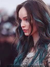 Braune Haare Mit Teal Highlights Haarfarben Blaue Haare Coole Frisuren