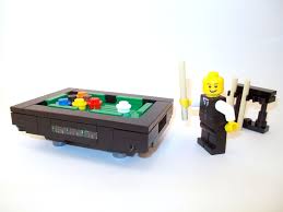 Lego Minifigure Playing Snooker Lego Lego Furniture Lego Activities
