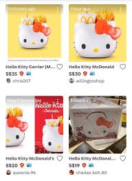 The hello kitty carrier will function as your takeaway mcdonald's fries. Mcdonald S Hello Kitty Holders Resold On Carousell For Up To S 50 Mothership Sg News From Singapore Asia And Around The World