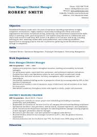 What are the best career objectives for a resume? District Manager Resume Samples Qwikresume