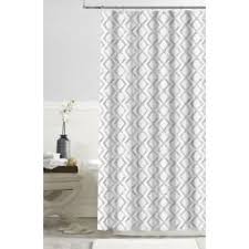 Colordrift Polyester Gray Geometric Shower Curtain Lowes Com Geometric Shower Curtain Shower Curtain White Shower Curtain