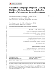 PDF) Content and Language Integrated Learning (CLIL) in a Medicine Program  in Colombia: Results of a Perception Survey in Students