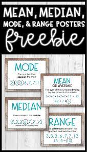 Mean Median Mode And Range Posters Math Anchor Charts Math Methods Mean Median And Mode