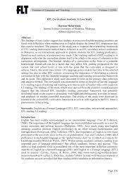 Schooling in malaysia is from 7 years old until 17 years old. Pdf Efl Curriculum Analysis A Case Study