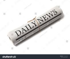 Rolled Business Newspaper With The Headline News Isolated On White Background Daily Newspaper Mock Up Concep Newspaper Headlines Headline News Daily Newspaper