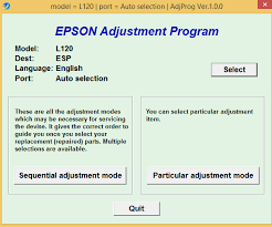 For any issue related to the product, kindly click here to raise an online service request. Epson L120 Adjustment Program Epson Adjustment Program