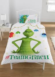 Kids The Grinch Christmas Bedding Set White Grinch Christmas Christmas Bedding Christmas Duvet Cover