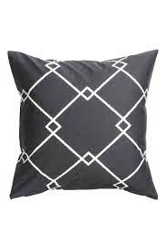 Patterned Cushion Cover Anthracite Grey Home All H M Ie Cuscini Decorativi Cuscini Arredamento