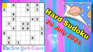 To solve the puzzle, the player must use their logic and reasoning. New York Times Hard Sudoku Solution 24 July 2021 Youtube