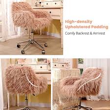 See more ideas about vanity chair, chair, vanity. Recaceik Faux Fur Vanity Chair Pink Arm Chrome Base Office Compact Padded Seat Upholstered Decorative Furniture Ottoman Desk Chairs For Teens Girls Living Room Bedroom And Dressing Room Pricepulse