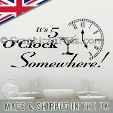 5 oclock somewhere funny wall stickers