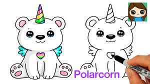 How To Draw A Polar Bear Unicorn Polarcorn Youtube