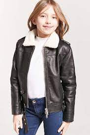 Forever 21 Girls Girls Faux Shearling Moto Jacket Kids Girlsclothes Affiliate Girl Outfits Kids Fashion Girl Kids Jacket