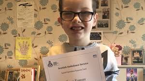 Shaun, 9, awarded 'Special Bravery' certificate