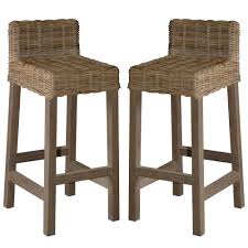 Woven Rattan Gray Washed Bar Stools Wicker Bar Stools Bar Stools Rattan Bar Stools