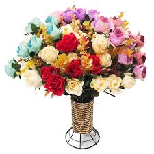 Get crafty with artificial flowers. New Style Yomais Artificial Flowers 8 Bundles Fake Flowers With Vase Plastic Flowers Bouquet For Home Garden Party Wedding Office Decoration Kitchen Home Large Discount Www Misrtalateen Com