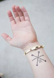 Joe jonas and sophie turner's couple tattoo. Custom Arrow Wedding Tattoos With Couple S Names And Wedding Date Www Kristenmcgillivray Etsy Com