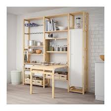 Ivar Pine White 3 Sec Storage Unit W Foldable Table Ikea Foldable Table Shelving Unit Shelving