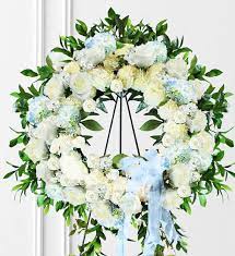 Check spelling or type a new query. Blue Sympathy Wreath Avas Flowers