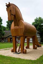 Dieses programm ist gewissermaßen ein trojanisches pferd innerhalb einer von gewalt geprägten spieleszene, das ästhetik und kreatives schaffen an die stelle von destruktion stellt. Trojanisches Pferd Wikiwand