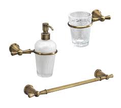 Set Accessori Bagno Armonia Porta Dosatore Porta Bicchiere Vetro Decorato Porta Asciugamani Porta Asciugamani Bagni Classici Asciugamani